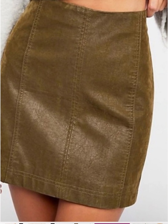 NEW Free People Modern Femme Vegan Leather Skirt - Picture 2 of 3